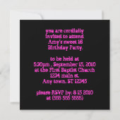 Cybergoth Pink Polka Dot Sweet 16 Invitations d'an (Dos)