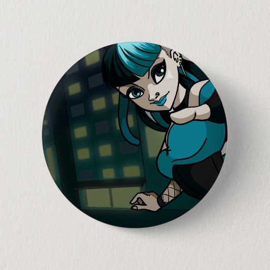 Cybergoth Ronde Button 5,7 Cm (Voorkant)