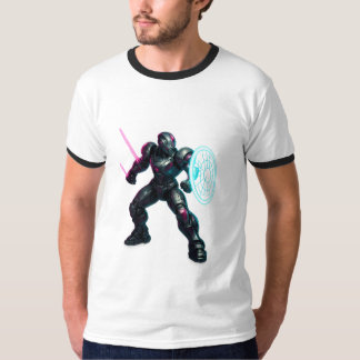 Cybernetic Gladiator – Neon Blade Warrior T-shirt