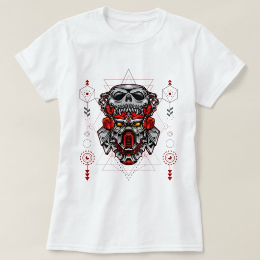 Cybernetische schedel t-shirt (Design voorkant)