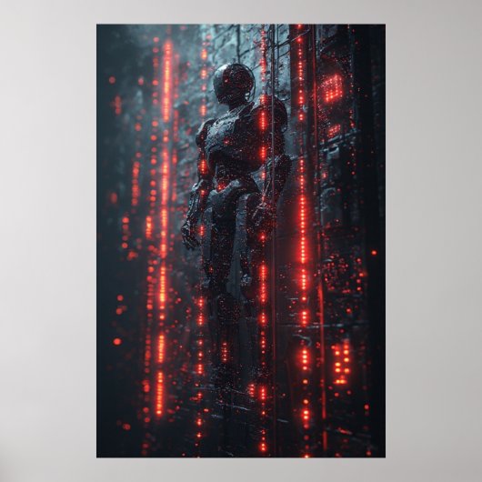 Cybernetische Sentinel: een futuristische Android Poster (Voorkant)