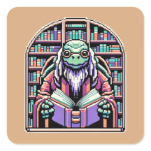 Cybernetische Turtle Bibliothecaris - Pixel Wisdom