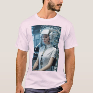 Cybernetische visioenen: futuristische Kantoor-est T-shirt