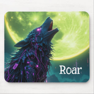 Cybernetische Wolf Moon Mousepad Muismat