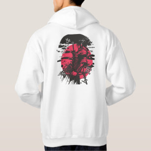 Cyberpunk Abstrait Sweat à Capuche Rouge Skull – G