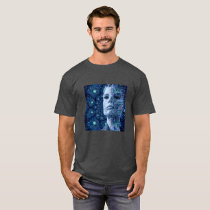 Cyberpunk AI Menselijk Circuitbord T-shirt