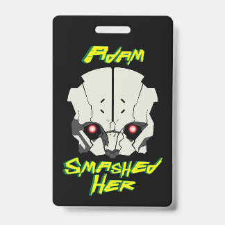 cyberpunk anime edgerunners adam smasher sloeg doo badge