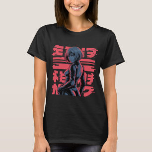 Cyberpunk Anime Glitch Art Android Meisje Cyberpun T-shirt