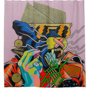 cyberpunk, anime, manga, zuur, cyber, kunst, douchegordijn