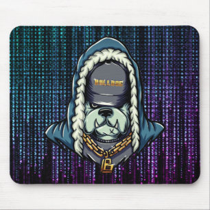 Cyberpunk Bulldog Neon Muismat
