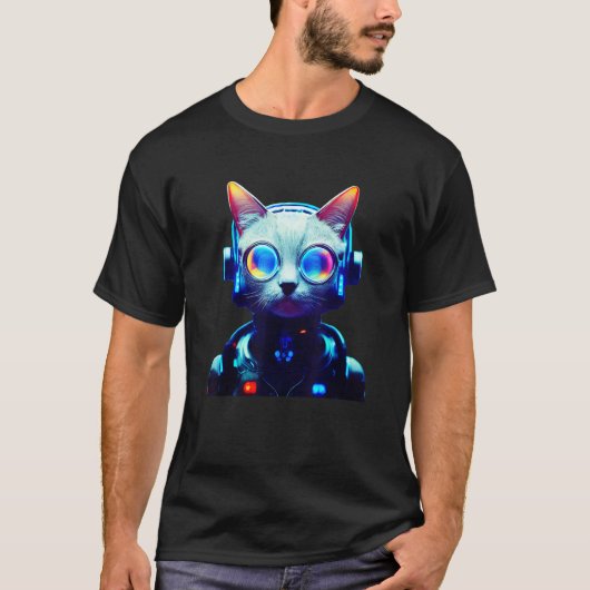 Cyberpunk Cat 4 T-shirt (Voorkant)
