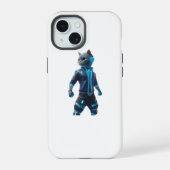 Cyberpunk Cat iPhone 15 Case – Neon Tech Design (Verso)