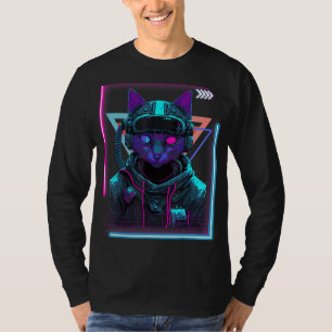 Cyberpunk Cat Kat Punker Futuristische Cyber Punk T-shirt