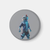 Cyberpunk Cat Keychain Magnet – Neon Tech Design (Devant)