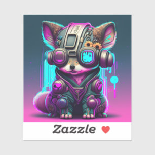 Cyberpunk Chien 1 Autocollant Vinyl Coupé Personna