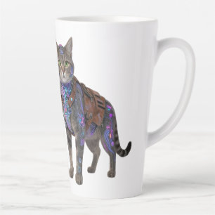 Cyberpunk Circuit Kat – Neon Tech Beest Latte Mok