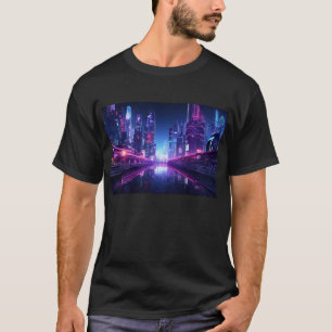 Cyberpunk City Reflection T-shirt