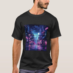 Cyberpunk City Tech Draag T-shirt
