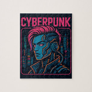 Cyberpunk Cityscape Puzzle – futuristische neonwer Legpuzzel