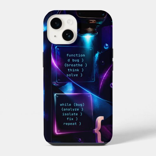 Cyberpunk Codeerfout Herstelcode | iPhone Hoesje (Achterkant)