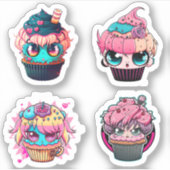 Cyberpunk Cupcakes Sticker Pack (Voorkant)