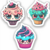 Cyberpunk Cupcakes Sticker Pack (Voorkant)
