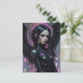Cyberpunk Dark Angel Fantasy Briefkaart (Staand voorkant)