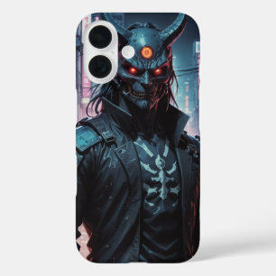 Cyberpunk Demon Samurai iPhone 16 Hoesje