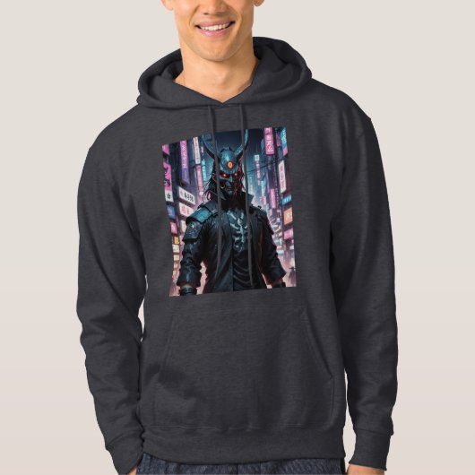 Cyberpunk Demon Samurai Hoodie (Voorkant)