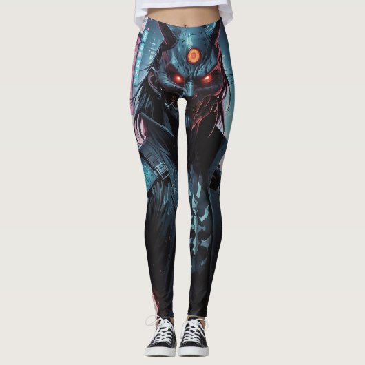Cyberpunk Demon Samurai Leggings (Voorkant)