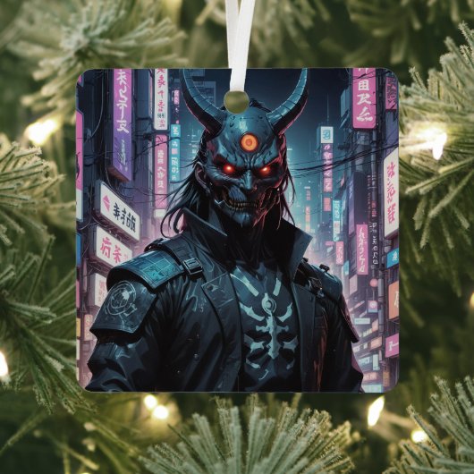 Cyberpunk Demon Samurai Metalen Ornament (Insitu)