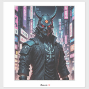 Cyberpunk Demon Samurai Sticker