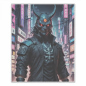 Cyberpunk Demon Samurai Sticker (Voorkant)