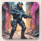 Cyberpunk- dessous de verre avec dos de liège - en (Devant)