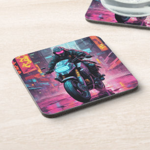 Cyberpunk- dessous de verre avec dos de liège - en