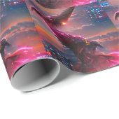 Cyberpunk Dragon Kaiju Cadeaupapier (Rol Hoek)