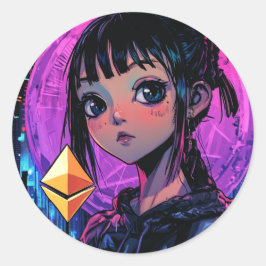 Cyberpunk Ethereum Waifu Anime Crypto Sticker