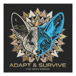 Cyberpunk Fennec Fox Geometric Perfect Poster