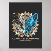 Cyberpunk Fennec Fox Geometric Poster (Voorkant)