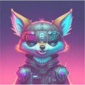 Cyberpunk Fox 2 Sticker (Voorkant)
