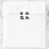 Cyberpunk Fox Funny 4-pack Stickers (Tas)