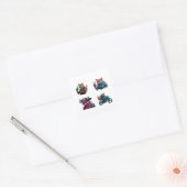 Cyberpunk Fox Funny 4-pack Stickers (Envelop)