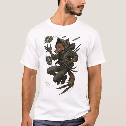Cyberpunk Fox Ninja T-shirt (Voorkant)