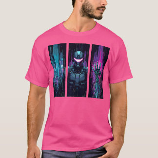 Cyberpunk Future Robot Sci-Fi Tech Art T-shirt