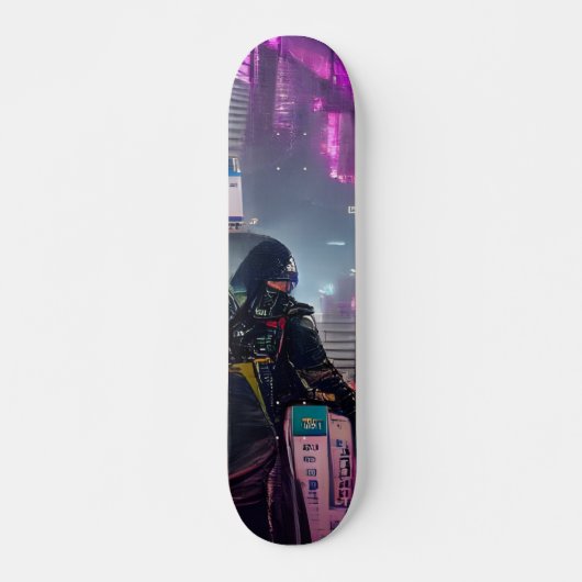 Cyberpunk Futuristic Trippy Skateboard deck (Devant)