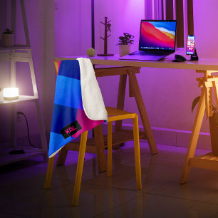 Cyberpunk Futuristic Vibrant Quilt - voeg initiale Sherpa Deken