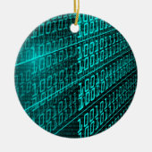 Cyberpunk Futuristische Computer Technologie Circu Keramisch Ornament (Voorkant)