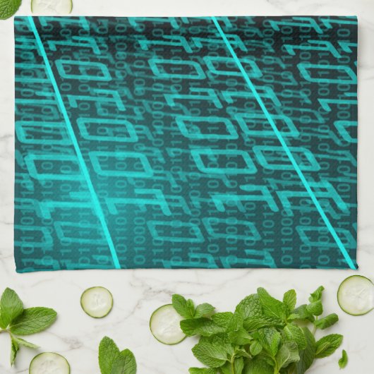 Cyberpunk Futuristische Computer Technologie Circu Theedoek (Gevouwen)