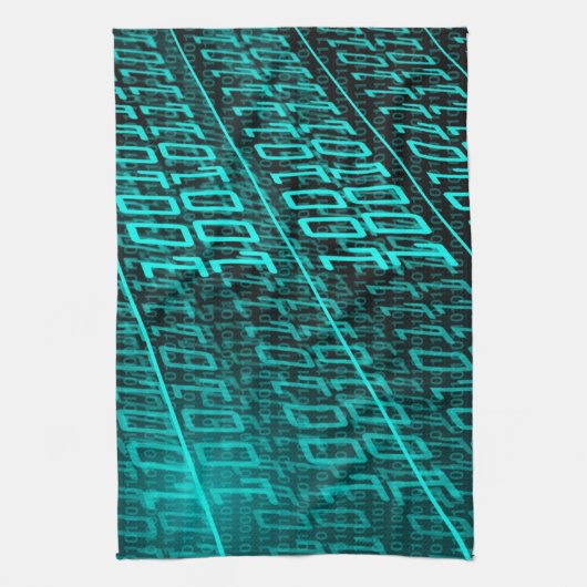 Cyberpunk Futuristische Computer Technologie Circu Theedoek (Verticaal)