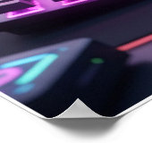 Cyberpunk Gamer Cat Art Poster (Coin)